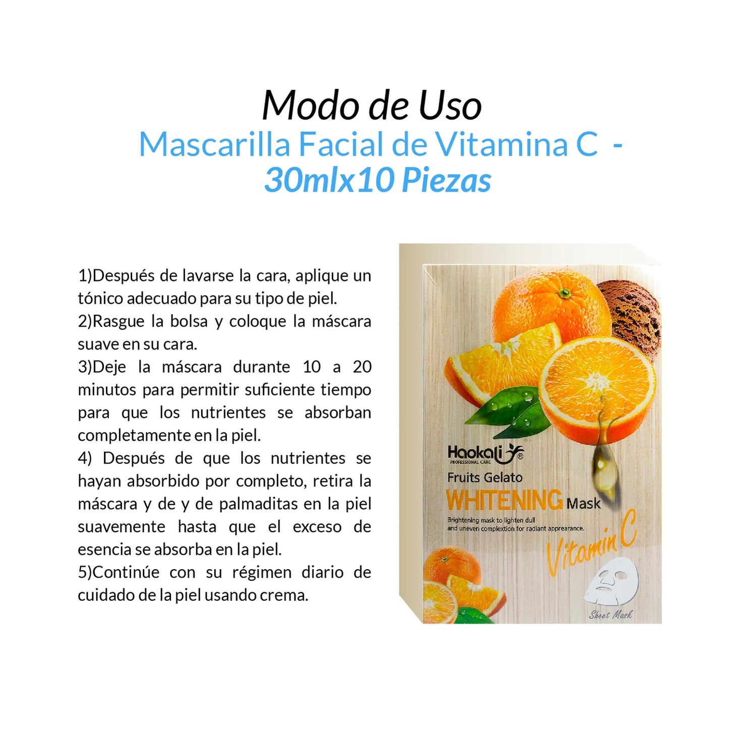 Mascara Facial Vitamina C 30ml X10 Pieza